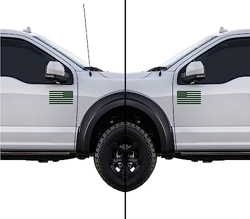 Image of American US Flag [Pick Color /Size] Vinyl Decal Sticker for Laptop /Car /Truck /Window /Bumper (10in Subdued Pair, Matte Dark Green)