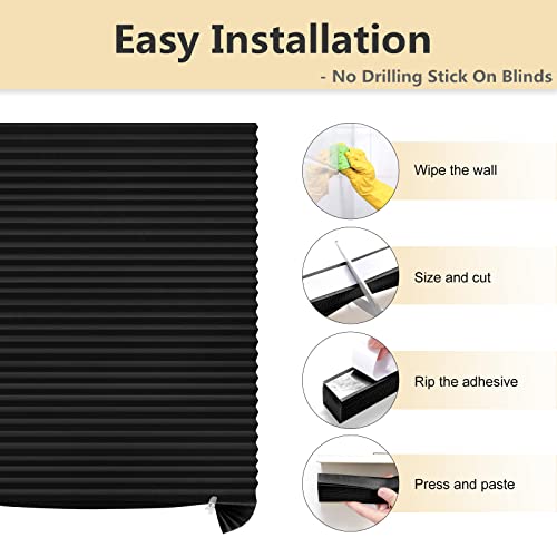 No Drill Blinds Non-woven Fabric Cut to Size Blackout Thermal Easy Fit Self Adhesive Stick On Pleated Temporary Shades Clip In Paper Blinds for Windows Patio Doors Kitchen Bathroom Bedroom - Cosy Home Interiors No Drill Blinds Non-woven Fabric Cut to Size Blackout Thermal Easy Fit Self Adhesive Stick On Pleated Temporary Shades Clip In Paper Blinds for Windows Patio Doors Kitchen Bathroom Bedroom - Image 2