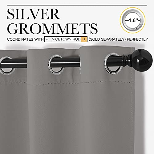 Image of NICETOWN Blackout Curtains 63 inches Long, Thermal Insulated Solid Grommet Top Blackout Curtains /Drapes for Office (Sand Color, 1 Pair, 42 x 63 inches)