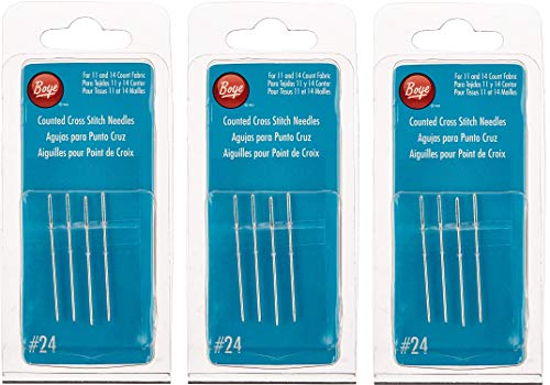 Boye Cross Stitch Hand Needles-Size 24 4/Pkg (3507503000M). 3-Pack