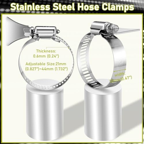 Hicarer ZHW-HICARER-0905 4 Pcs Pool Hose Clamps Metallic Hose Clamps 1-1/4 Inch Filter Pump Hose Connector Pool Hose Clamps thumb #1
