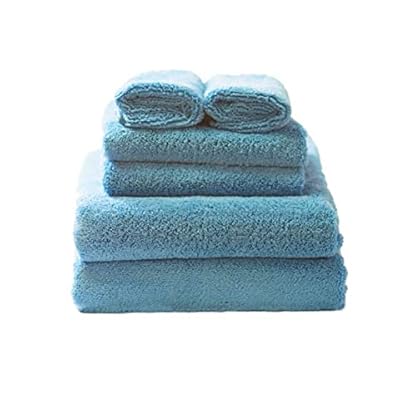 Glart 49M4B saugfähige Mikrofaser Handtücher in Premium Qualität. Trocknen Haut & Haare einfach nur durch Abtupfen. 6er Set, Farbe blau