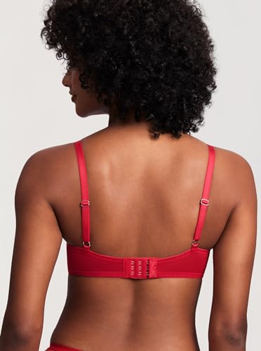 DOBREVA Women's Balconette Bra Lace Lightly Padded Demi Full Coverage Plus Size Bras Underwire Support3