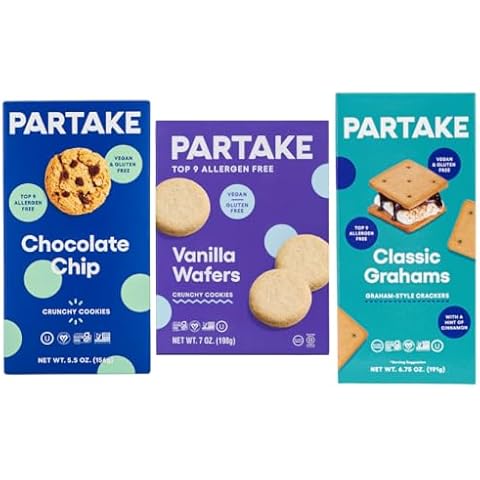 Gluten Free Crunchy Chocolate Chips, Mini Graham Crackers, & Vanilla Wafers by Partake | Vegan & Dairy Free Cookies | Lunch Box Snacks | Allergy Friendly Snacks | Safe School Snack for Kids Cover