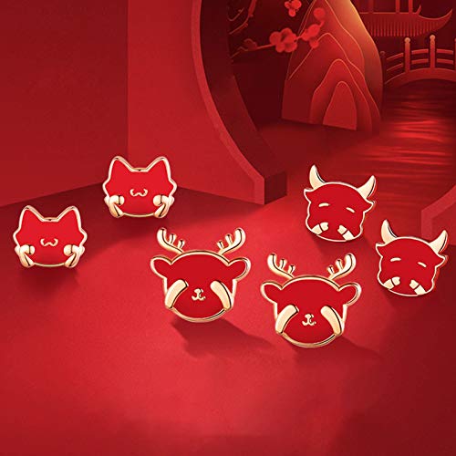 Brincos pendentes em forma de orelha JENPECH | 1 par de brincos de orelha estilo chinês, joias prate