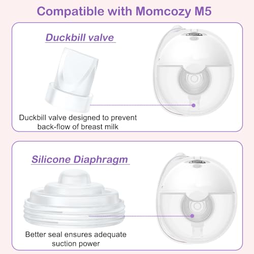 Image of 8Pcs Duckbill Valves and 4Pcs Diaphragm Compatible with Momcozy M5 Breast Pump, Replacement Accessories for M5 Pump, Mom Cozy Valve Diaphram Replacement Accessories
