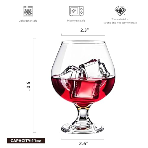 Image of Brandy Glasses Set of 6, Crystal Cognac Glasses, Snifter Glass, Bourbon Tasting Glasses, Old Fashioned Glass, Port Glasses, Whiskey Glasses For Wine, Bourbon, Cognac, Brandy, Scotch