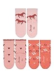 Sterntaler Baby-Mädchen 3er-Pack Pferde Söckchen, rosa, 17-18