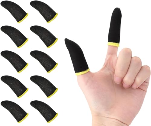 Mobile Gaming Thumb & Finger Sleeves for PUBG, Fortnite & Mobile Games – Anti-Slip, Sweat-Proof, Non-Fingerprint, High Precision Thumb & Finger Sleeves, Universal Fit for All - 6 Pairs (12 Pcs)