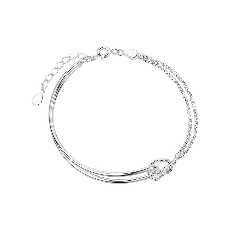 BSLVWG Pulsera Elegante de Plata Mosaico Bead Doble Capa Cadena en Capas Ajustable Amistad Enlace Joyería para Mujeres y Niñas (02)