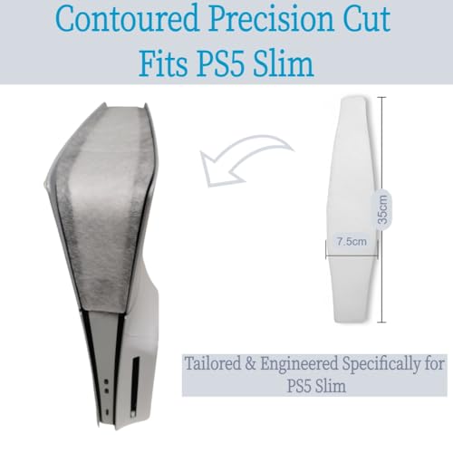Image of PS5 Slim Dust Protector Kit, Cover + Filter, Made of Static cotton has high-efficiency Breathable, filtration, adsorb dust, Compatible with PS5 Slim Digital & Disc Edition(Not for Horizontal)