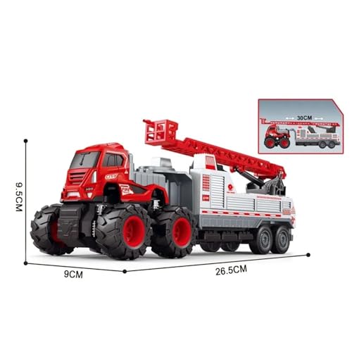 Image of ToyBharat Super Power Fire Trailer Toy Truck | Friction-Powered Rescue Vehicle with Flashing Lights & Realistic Siren Sounds | Durable ABS Build | Kids Gift for Boys & Girls (3+ Years)