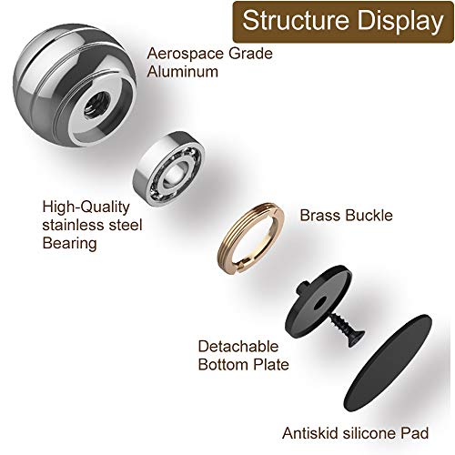 TRUEGOOD Kinetic Desk Toys,Full Body Optical Illusion Fidget Spinner Ball,Gifts for Men,Women,Kidsical Illusion Fidget Spinner Ball,Gifts for Men,Women,Kids, Gift for Christmas (Silver)