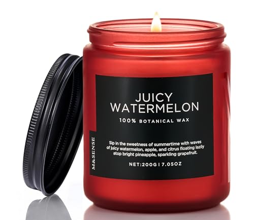 M&SENSE Juicy Watermelon Scented Candles for Home 7.05oz Natural Soy Wax