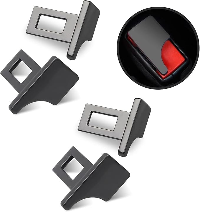 Image of Pack of 4 piece clip Alloy Metal Auto Seat Belt Cover Shoulder Pad, Car Interior Accessories Universal for Most Vehicles