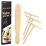 Crepe Spreaders, Nugilla 4 Pieces Handmade Natural Beechwood Spreader and Spatula- 12