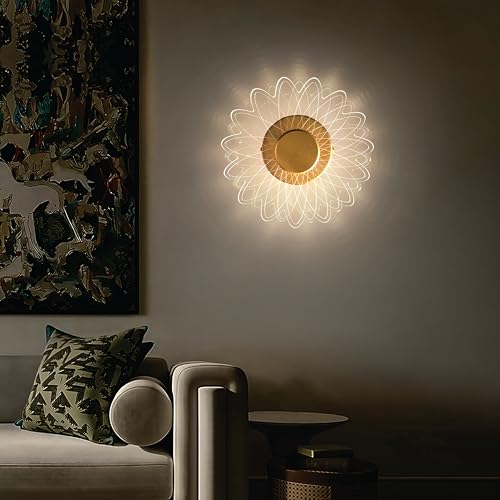 Image of Spiral Gride Glow 3-in-1 LED Wall Light | (Glowing Circular 3-in-1 LED Wall Light, Pack 1) (Artistic Petal Design, Pack of 2)