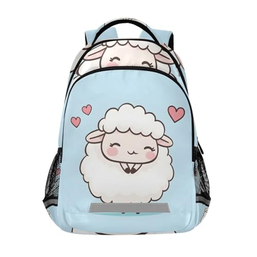 Lamb Sheep Love Backpack 3rd 4th 5th Grade School Bookbag Travel Laptop Daypack Bag for Boys Girls