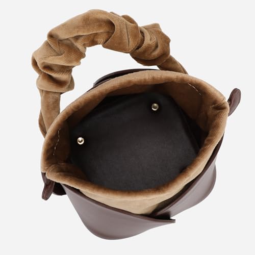 Vintage Women's Fashion Bucket Bag, Top Handle Handbag, PU Leather Drawstring Shoulder Crossbody Bag, Daily Commuter Bag4