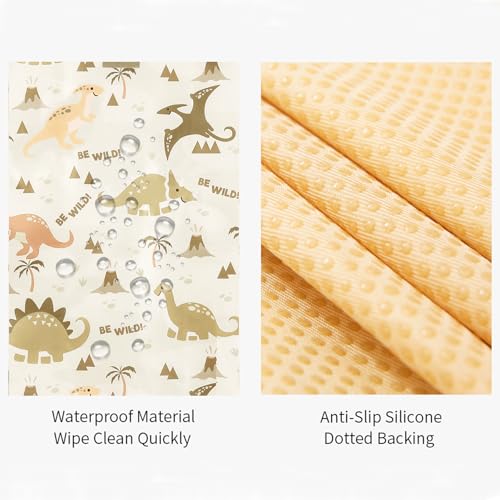 Image of Insular Baby Splat Mat for Under High Chair /Arts /Crafts, Anti Slip and Waterproof Splash Mat for Floor, Portable Picnic Mat, 51x51 Inch, Dinosaur
