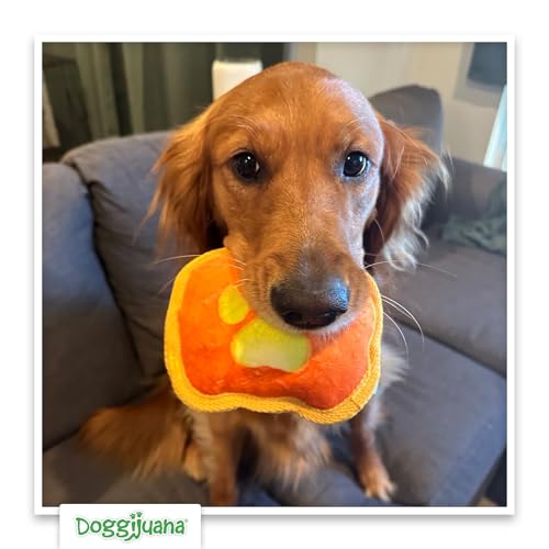 Image of Doggijuana Tuffer Chewer Dog Toy, Jack O' Lantern | Fall Plush, Squeaky | Squeaky plush dog toy with calming Juananip catnip inside; eases anxiety, stress & boredom; durable interactive chew toy