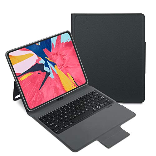 IEGrow 3rd Gen iPad Pro 12.9 inch PU Leather Keyboard Case, Smart Folio