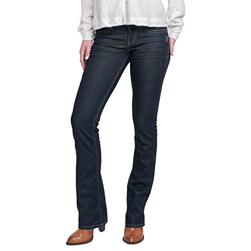 Silver Jeans Co. Women's Suki Curvy Fit Mid Rise Slim Bootcut Jeans, Rinse Wash, 30W X 33L