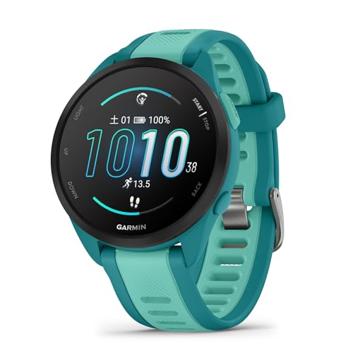 ガーミン(GARMIN) Forerunner 165 ランニングウォッチ【ロングバッテリー/超軽量/高精度GPS/色鮮やかなAMOLEDタッチディスプレイ/アプリと連携してデータ管理/睡眠スコア・Body Battery計測/Music保存機能 有・無/Android/iOS対応/Suica機能搭載/防水/日本正規品】