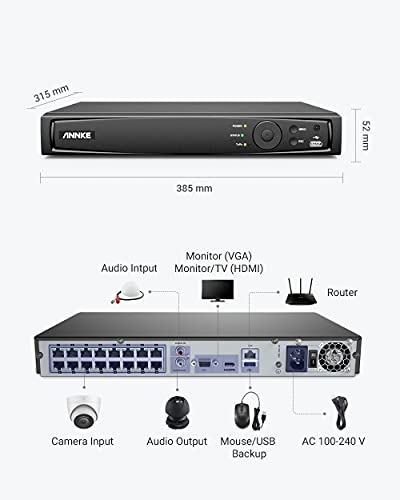 Système de Vidéosurveillance 4K PoE avec 16 Canaux et NVR - Geekodrome: Boutique d'accessoires geek Intégration Annke 4MP IP Camera