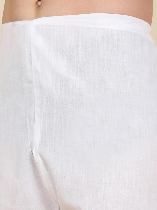 Image of KRAFT INDIA Men's Cotton Pathani Kurta With Drawstring Salwar Set