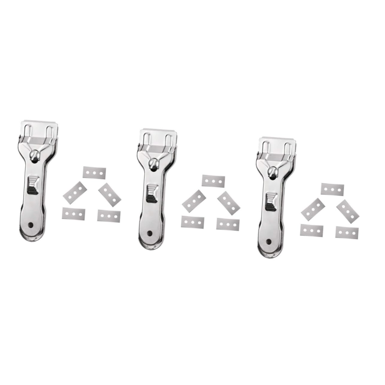 3sets Raschietto per Pulizia per Piano Cottura Vetroceramica e Induzione con Lame Inossidabile AntiGraffio e Facile da Usare