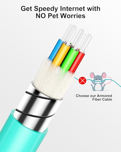 Image of MPO to MPO OM3 Armored Fiber Optic Cable 8-Core 40 /100G 15m (50ft) LSZH Jacket, Multimode 50 /125μm, UPC Polished, Female-Female, for High-Speed Networking