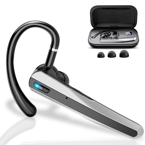 Atheewon V5.3 Bluetooth Headset, Headset Kabellos Freisprech mit ENC Dual Geräuschunterdrückung Mic, 120 Std Spielzeit In-Ear mit LED-Ladebox, Bluetooth Ohrhörer für Handy/Trucker Fahrer/Geschäft