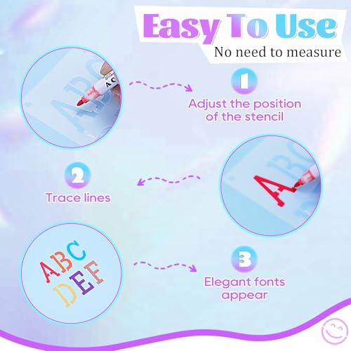 UCEC 40 PCS Letter Stencils for Painting, 6 Sizes 0.3-1.45 Inch for Crafts by UCEC - Used condition - Image 8