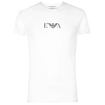 Emporio Armani Essential Monogram 2-pack T-shirt With Crew Neck, Maglietta Uomo, Bianco, S