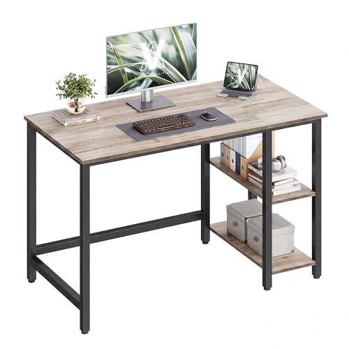 VASAGLE Tisch, Computertisch, Bürotisch, 120 x 60 x 76 cm, moderner Stil, für Arbeitszimmer, Schlafzimmer, Wohnzimmer, Greige-schwarz LWD47MB