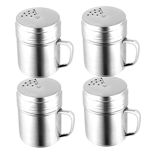 PRETYZOOM Rustproof Condiment Containers 4 Piece Seasoning Bottle Set Rotating Mesh Holes
