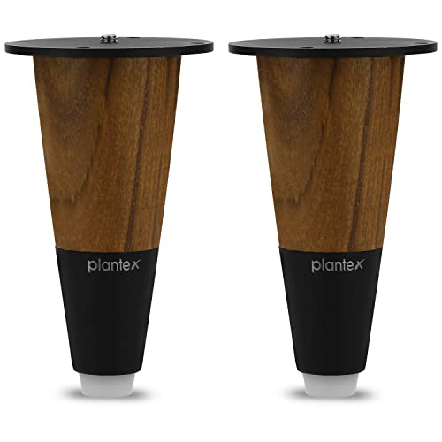 Image of Plantex Heavy Duty Round 4 inch Spare Sofa Legs for Bed Furniture /Sofa Legs for Furniture Fitting /Table Legs /Sofa Leg Set of 2 pcs (Black Finish)