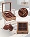 Exper City Watch Box, Watch Case for Men Women with Large Glass Lid, Wooden Watch Display Storage Box with 6 - Slots, Retro Burlywood 6x2 Mens Watch Box Organizer
