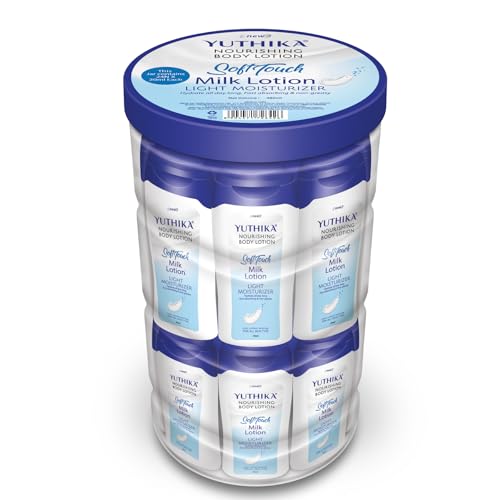 Image of Yuthika Soft Touch Milk Body Lotion for Women & Men, (24pc of 20ml Each) Hydrating, Fast Absorbing, Non-Greasy Lotion for Soft, Smooth Skin, All Skin Types