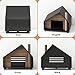 Wooden Cat House Outdoor Indoor, Durable Pet House for Cats, Indoor Cat Lodge, Cat House with Air Vents, Easy Clean and Assemble, Modern Style Cottage Look, Black Walnut
