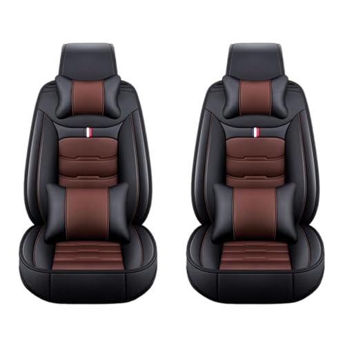 シートカバー 日産エクストレイルT32前期後期H25〜現行 に適用 車シートカバー 車用 フロント2席セット 通気性 全囲い設計 運転席 助手席 取り付け説明書が付属 内装パーツ 収納便利(黒茶色,枕付き)