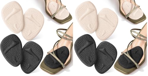 Image of Dr. JK- Ball of Foot Cushions, 2 Pairs, Black & Beige, Metatarsal Pads Women, Heel Pads for Shoes Women, Ball of Foot Cushions (Pack of 2)