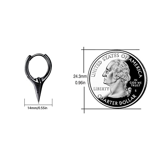 Spike Earrings 925 Sterling Silver Sword Cross Huggie Hoop Earrings Small Dagger Spike Dangle Drop Hoop Earrings Punk Jewelry Earrings for Women Men2