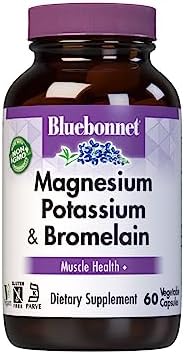BlueBonnet Magnesium Potassium Plus Bromelain Vegetarian Capsules, 60 Count