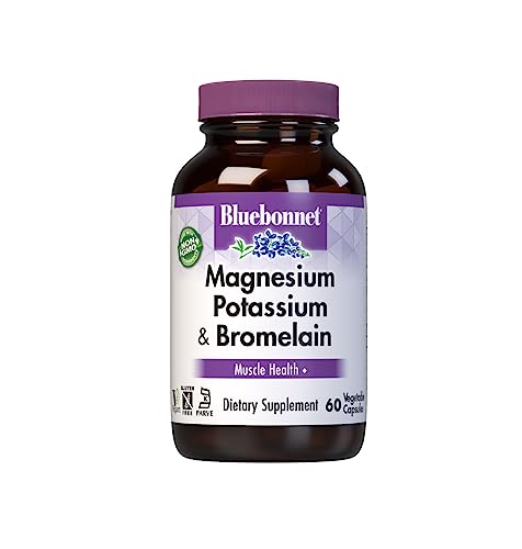 Bluebonnet Magnesium Potassium Plus Bromelain Vegetarian Capsules, 60 Count #TOP23