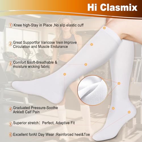 Image of Graduated Medical Compression Socks for Women&Men 20-30mmhg Knee High Sock