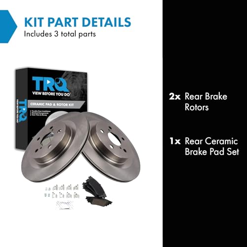 Image of TRQ Rear Brake Pad and Rotor Set Ceramic Compatible with 2022 Lexus NX250 NX350 NX350h