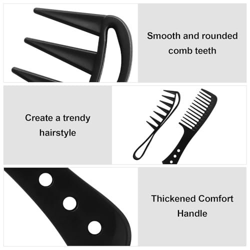 2 Peines Texturizados y de Dientes Anchos para Cabello Rizado miniatura 2