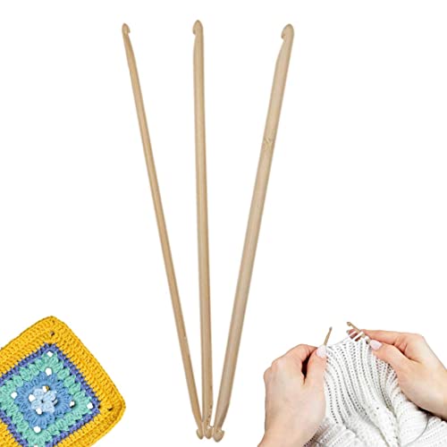 Bamboo Crochet Needle - Double Sided Crochet Hook Set - Crochet Needle Kit Knitting Sewing Crochet Kit Sewing Accessory for Beginner Keloc